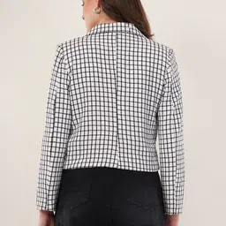 clobug Women Checkered Single Breasted Casual Blazer image 2