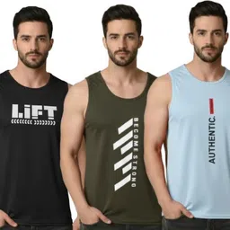 a&d brother Pack of 3 Men's Polyester Sleeveless Tank Top | Paris Print | Casual Gym Vest for Summer Men Vest-picture-41