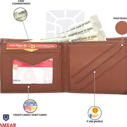 vamear Men Casual, Evening/Party, Formal, Travel, Trendy Brown Artificial Leather Wallet image 2