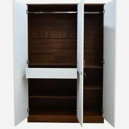 outkraft Portland 3 Door Wardrobe With Drawer In Dusky Basalt And Ceramic White Finish image 4