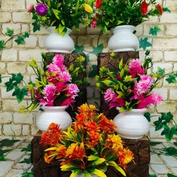 jaymaa collection Multicolor, Orange Wild Flower Artificial Flowerwith Pot-picture-17