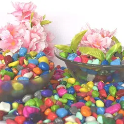 ercole Colored Stones Pebbles For Aquarium Vase Home Garden Outdoor Art n Craft ER44 Painted, Polished, Regular Angular, Asymmetrical Marble Pebbles image 3