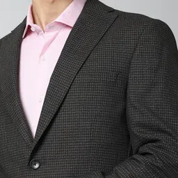 peter england Men Checkered Single Breasted Casual Blazer image 4