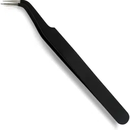 Stainless steel curved tip Curved Tip Black Glossy tweezer-image-16