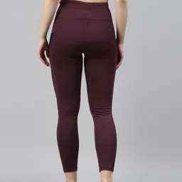blinkin Solid Women Maroon Tights image 3