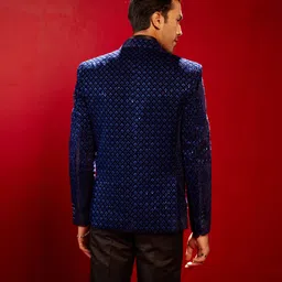 vastramay Men Solid, Embroidered Single Breasted Casual Blazer image 2