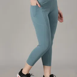 cosvos Solid Women Light Blue Tights image 4