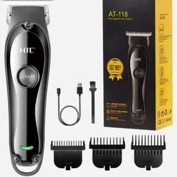 TechElectro HTC AT-118 Professionals Design Rechargeable Hair Machine And Trimming-65 Trimmer 120 min Runtime 5 Length Settings image 1