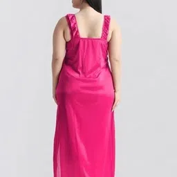 xpiox Women Night Suit Set Pink Self Design image 4