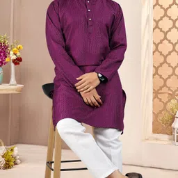 foxdx Men Self Design Cotton Rayon Straight Kurta image 5