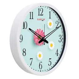 random Plastic Daisy Flower Wall Clock In White image 4