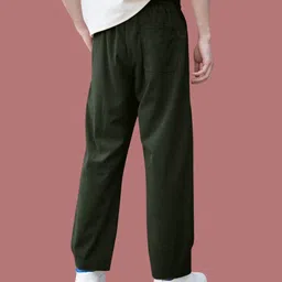 nivedanm Men Solid Dark Green Track Pants image 5