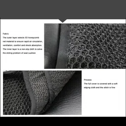 lakshmina enterprises 3D Free Size Bike/Scooty/Scooter Seat Cover Breathable Mesh Net Cushion CK105 Single Bike Seat Cover For Universal For Bike Pleasure Plus image 3