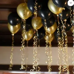 Solid 50 Balloons Golden and Black For Kids/Adult/Party/Birthday Decoration Balloon Balloon-image-1