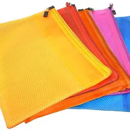 vjti Transparent Pouch A5 size, Clear Color Zippered Mesh Documents Holder/Pouches/Bags, transparent Art Polyester Pencil Boxes image 1