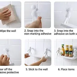 webdealz Multipurpose Self Adhesive Wall Mount Floating Shelf and Rack X2.106 Plastic Wall Shelf image 5