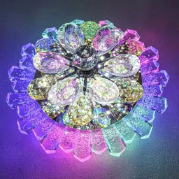 adwait Rotating Crystal Flower_T Chandelier Ceiling Lamp image 5