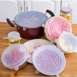 yiwani Set of 6 Silicone White Lids 9 inch Lid Set, Pack of 1 image 4