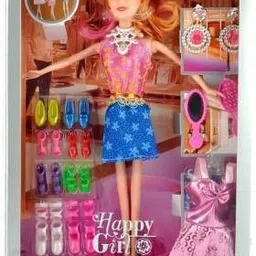 tenmar TOYS HAPPY GIRL DOLL SERIES WITH DOLL DRESSES SET FOR KIDS (Pink)-picture-12