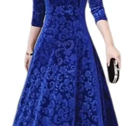 arsh lifestyle Women A-line Blue Maxi/Full Length Dress-picture-14