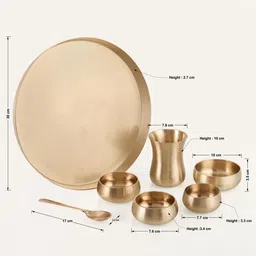 the healing store Pack of 7 Bronze gulfa matt polish Dinner Set image 3