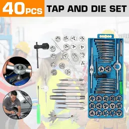 uptodatetools 40pcs Tap Die Set M3-M12 Screw Thread Metric Taps Wrench Dies Kit with Box Alloy Steel Hand Tools Thread Screwdriver image 3