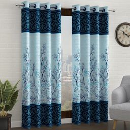 story@home 215 cm (7 ft) Polyester Semi Transparent Door Curtain (Pack Of 2)-picture-4