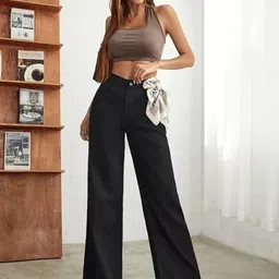 kotty Women Straight Fit High Rise Black Jeans image 4