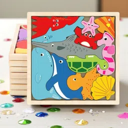 vhd Colorful Wooden Sea Life Puzzle | Early Learning Toy for Children HG99-picture-13