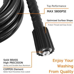 digital craft High Pressure Washer Accessories Hose Cord Pipe Car Wash Hose Water Cleaning Extension 2500 PSI Black Molded Compatible STARQ, REQTECH Hose Pipe image 2