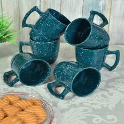 fabinaliv Blue Ceramic 310 ml Glossy Handcrafted (Set of 6) Coffee Mug-picture-34