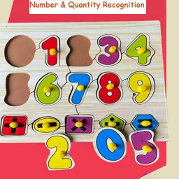 shalafi Combo Wooden Learning Educational Board Alphabets, 0to9 Numbers Counting Puzzle image 5