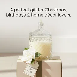 glowing drop Lemongrass Scented Candle | Premium Crystal Jar | Single Wick Soy Wax Candle image 4