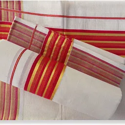 Chithra Fabrics CF 4200 Single Set Red 2.00/2.80m Men Dhoti image 4