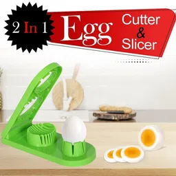 ganpati by weshopping 2 in 1 Egg Cutter/Slicer Egg Slicing Machine Boiled Egg Cutting and Slicing Egg Slicer image 5