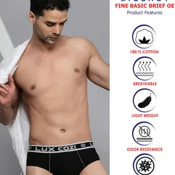 lux cozi Pack of 3 Solid Men Brief image 4