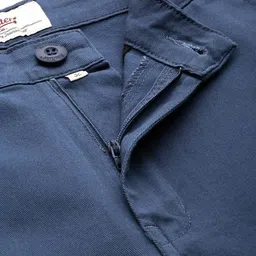roadster Men Regular Fit Blue Cotton Blend Trousers image 4