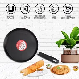 freshome Aluminum Non stick Dosa Tawa with Backlite Handle 2.4mm Thickness Tawa 0.25 cm diameter image 4