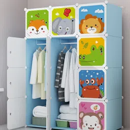 mevigo 12-Door 8-Shelf Plastic Kids Collapsible Cupboard PC Collapsible Wardrobe-picture-17
