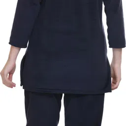 urbe Women Top & Pyjama Set Dark Blue Solid image 2