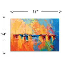 da monica Sailboat Multicolour Teak Wood Canvas Art Print image 3