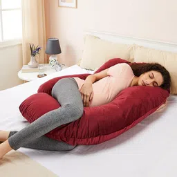 wild mint J Shape Full Body Support Maternity Pillow For Pregnant Women Microfibre Solid Pregnancy Pillow Pack of 1-picture-17