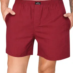string Pack of 2 Checkered Men Maroon, Orange Boxer Shorts image 5