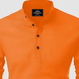 limro Men Solid Cotton Blend Straight Kurta image 2