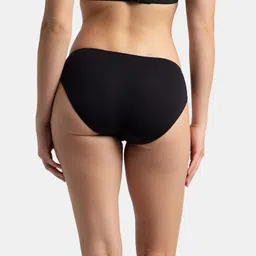 jockey 1803 Medium Coverage Micro Modal Elastane Stretch Women Bikini Black Panty image 3