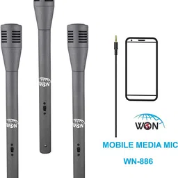 won Brand Reporter/Journalist/Interview/News/Reporting Microphone Mic for Mobile 3.5mm Plug WN-886 Pack of 3 Microphone image 2