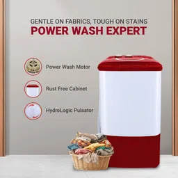 onida 7 kg Washer only White, Maroon image 2