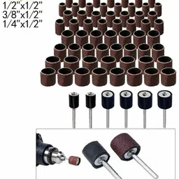 a&s toolshop 51 Pcs/Set Sanding Drum Rotary Tool Rubber Mandrel Bands Sleeves Kit 1/8 Shank Suitable for engraving, etching, grinding and polishing Rotary Bit Set-picture-10