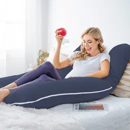 evol "Enjoy full-body comfort and support for a more peaceful pregnancy journey." Microfibre Solid Pregnancy Pillow Pack of 1 image 2