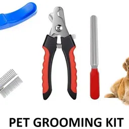 hachiko High Quality Multi Ultra- Dog & Cat Grooming Kit Pet Nail Clipper + Comb + Slicker Brush Trimmer Brush Shedding Removes Loose Undercoat, Slicker Brush for Pet Massage, Self Cleaning Plastic Slicker Brush With Press Key Slicker Brushes for Dog, Cat, Rabbit, Hamster-picture-11